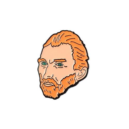 Van Gogh Artiste Émail Broche Et Sa Broche D'oreille Badge Peintre Badge Amoureux D'art Cadeau Cowboy Sac À Dos Bijoux