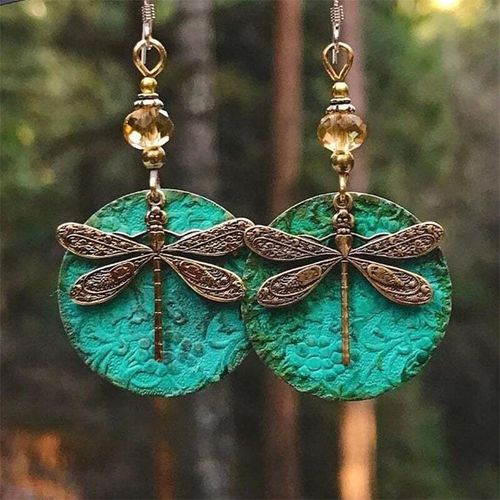 Boucles D'oreilles Pendentif Libellule, Style Tribal Boho, Bijoux Vintage En Métal Ancien Pour Femmes Et Filles, Vente En Gros