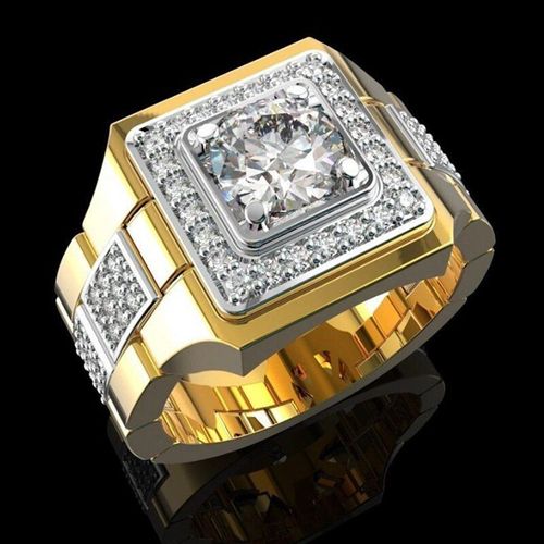 Bagues De Luxe En Cristal Blanc Pour Hommes, Pierre De Naissance, Créatif En Forme De Montre, Hip Hop, Glacé, Bijoux De Mariage