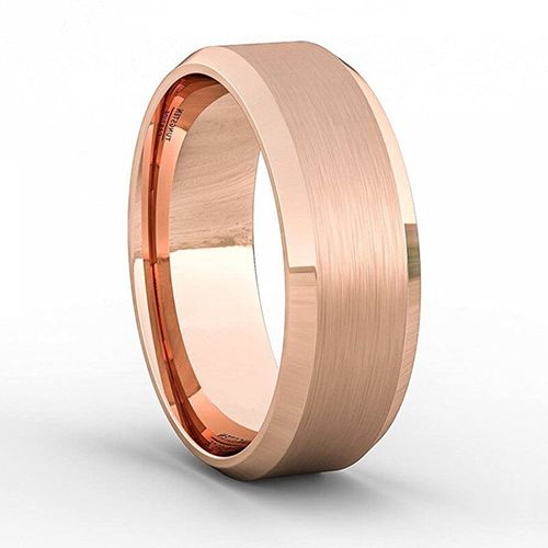 Bagues Simples En Acier Titane Brossé Pour Hommes Et Femmes, 8mm, Or Rose, Bijoux De Fiançailles, Taille 6-13