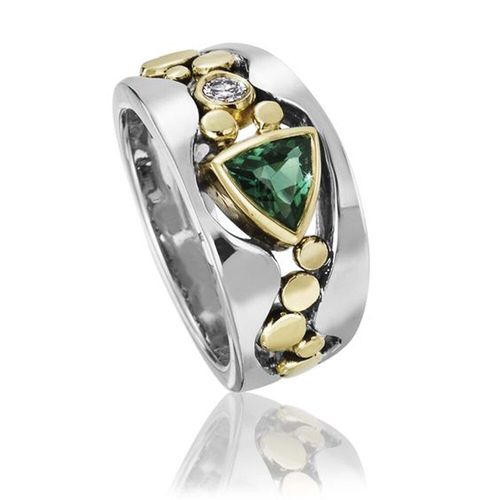 Bague Triangulaire En Pierre De Cristal Vert Pour Femmes, Anneau De Mariage, Tendance, Vintage, Design Ajouré, Cadeau D'anniversaire Doux