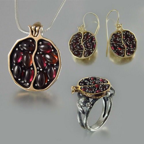 Collier Avec Pendentif En Pierre Cz Pour Femme Et Fille, Vintage, Rond, Rouge, Grenade, Grenat, Bijoux De Mariage