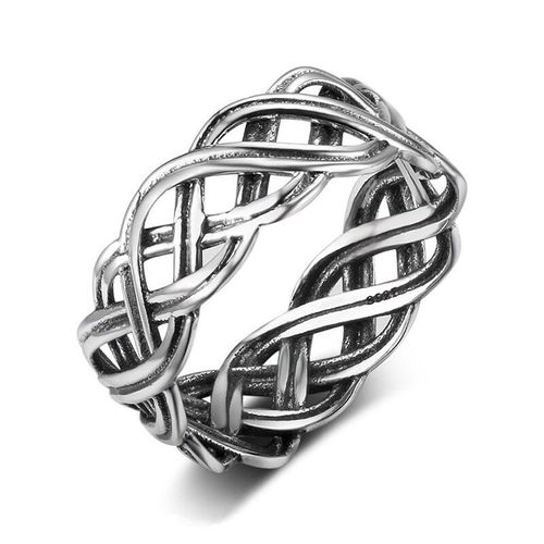 Bague Bohème Vintage Pour Femmes, Bijoux Rétro Couleur Argent, Infinité Entrelacée, Croix, N¿Ud Celtique, Bague De Fiançailles, De Mariage