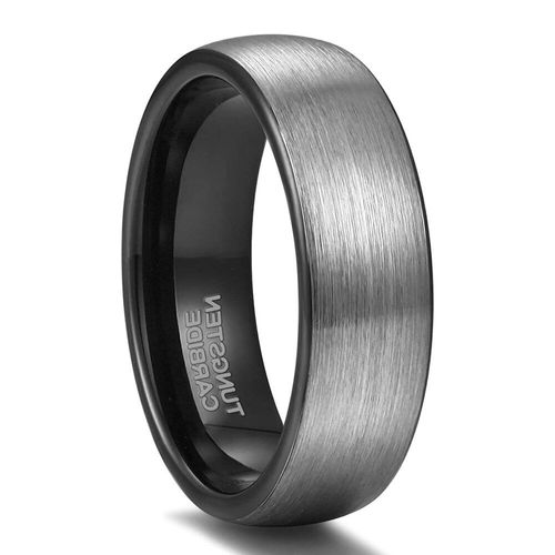 Bague En Carbure De Tungstène Pour Hommes Et Femmes, 6mm, Finition Mate Noire, Anneau De Fiançailles, Taille 7-14