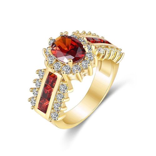 Bagues Ovales En Cristal Rouge Et Bleu Pour Femmes, Bague Couronne De Luxe En Zircon Aaa, Bracelet De Mariage, Accessoires Bijoux, Cadeau