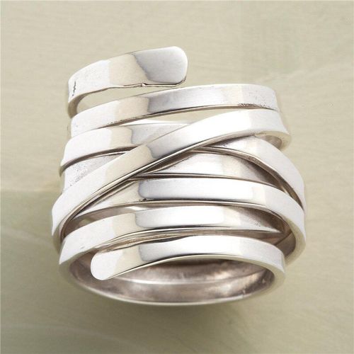 Bague Multicouches Style Bohème, Vintage, Grand, Large, Croix, Rétro, Couleur Or Blanc, Déclaration De Personnalité, Bijoux D'anniversaire De Mariage