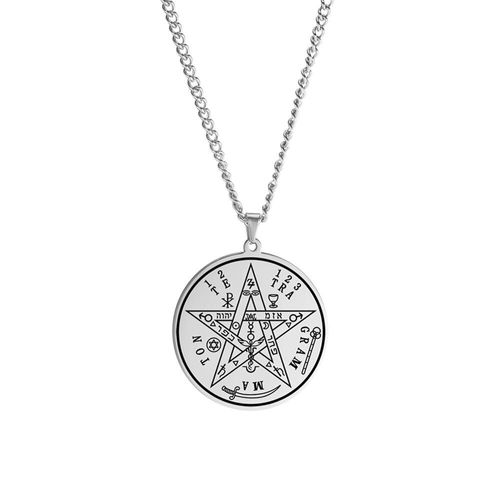 Myshape Collier Avec Pendentif En Acier Inoxydable Pour Homme, Talisman, Pentagramme, Amulette, Bijoux, Cadeau