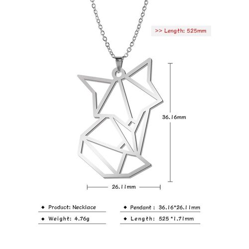 My Shape-Collier En Acier Inoxydable 316l, Mignon Renard, Minimaliste, Bijoux, Avec Chaîne À Maillons, Couleur Or, Cadeau Pour Femmes