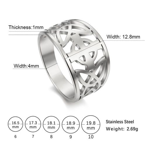 Bague Croix Celtique Pour Femme, Bijou En Acier Inoxydable, Couleur Or Rose, Bijoux Religieux