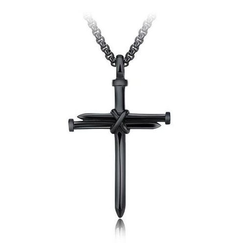 Collier Classique Rétro Avec Pendentif En Croix Pour Homme, Style Punk, En Acier Inoxydable, Doré Et Noir, Bijoux, Cadeaux De Fête