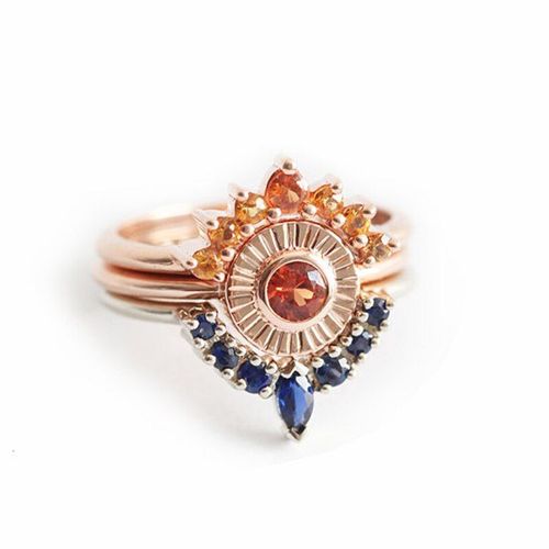 Bague Rétro En Composite Trois Couches, Fleur De Soleil, Exquise, 3 Couleurs, Strass, Bijoux, Charmant, Fête, Or Rose, Pour Femmes