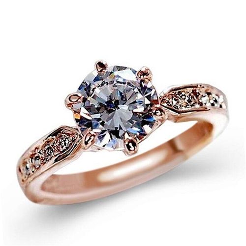 Bague En Cristal Pour Femmes, Couleur Or Rose Et Argent, Bijoux De Mariage, Charmant, À La Mode