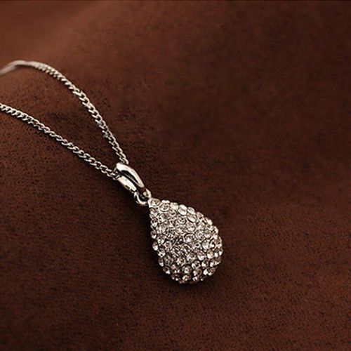 Collier Chaîne Pendentif Goutte D'eau Pour Femmes, Élégant, Simple, Charmant, Cristal Doré, Zircon, Bijoux, Mode, Accessoires De Fête, Cadeaux