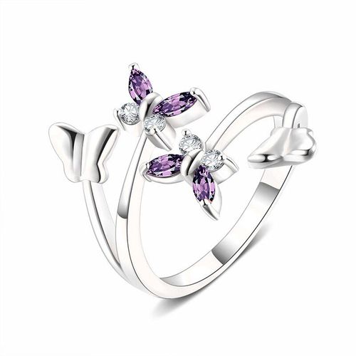 Bague En Forme De Papillon Pour Femme, Accessoire De Mode, Original, Or Rose, Cristal Classique, Zircon, Cadeau De Mariage
