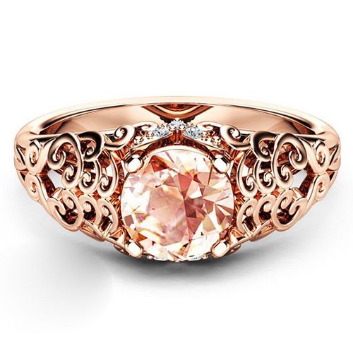 Bagues En Or Rose Pour Femmes, Bijoux De Luxe, Design Découpé, Personnalité, Mode Féminine, Mariage, Amour, Promesse, Cadeaux