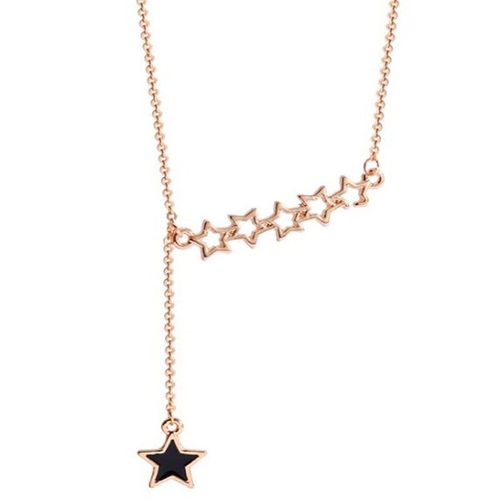Collier Avec Pendentif Étoile En Or Rose Pour Femme, Chaîne, Bijoux, Cadeau De Saint-Valentin, Design Créatif