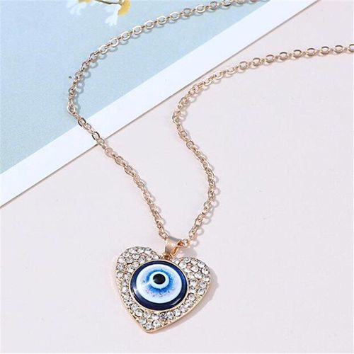 Collier Avec Pendentif C¿Ur En Cristal Pour Femme, Bijou De Luxe Créatif, Élégant, Couleur Or Rose Et Argent, ¿Il Du Diable
