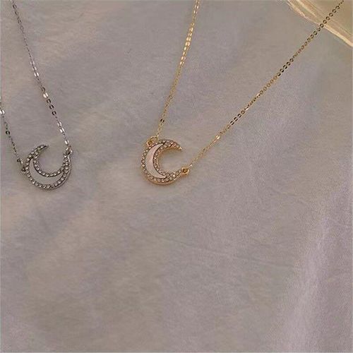 Collier En Cristal De Lune Pour Femmes, Chaîne De Clavicule, Simple, Tendance, Couleur Or Argent, Bijoux, Accessoires, Cadeau