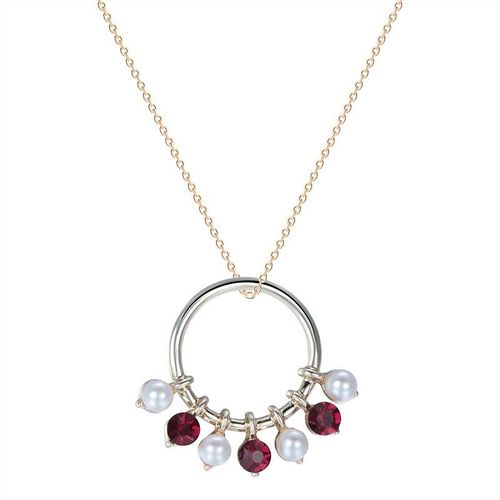 Collier À Pampilles En Perles Rondes Pour Femmes, Mode Coréenne, Charmant, Pendentif En Zircon, Cristal Rouge, Élégant, Cadeau De Mariage Pour Dames
