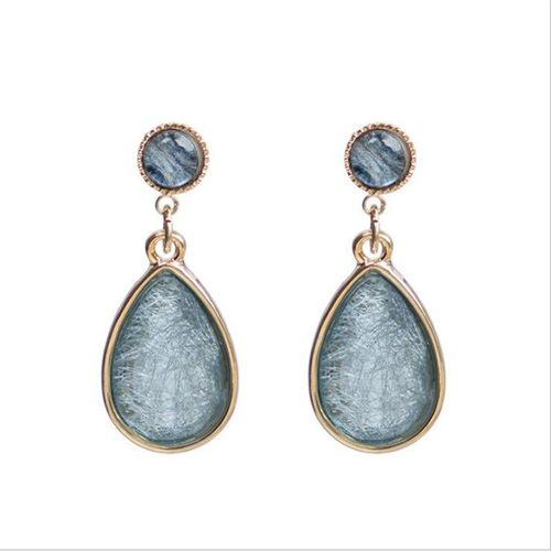 Boucles D'oreilles Goutte D'eau Bleue Aiguille S925, En Résine, Charmantes, De Fête, Accessoires Bijoux Féminins À La Mode