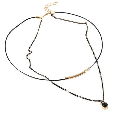 Collier Noir Simple À Double Pont Pour Femmes, Chaîne À Clavicule Élégante, Bijoux De Fête À La Mode