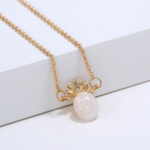 Collier Pendentif Ananas En Pierre Naturelle Pour Femmes, Accessoire De Mode Créatif, Exquis, Bleu, Rose, Charmant, Bijoux De Fête De Mariage