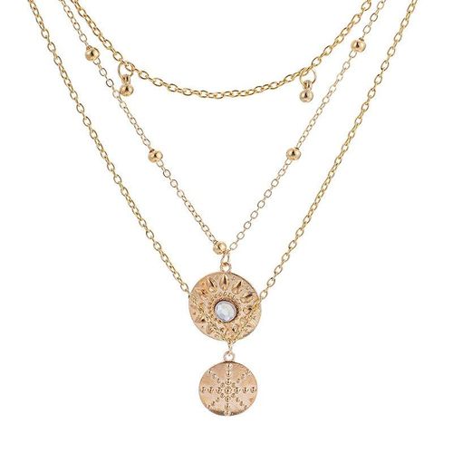 Petit Pendentif Rond En Perles Pour Femmes, Collier De Fête En Cristal Doré, Multicouche, Ras Du Cou, Bijoux À La Mode, Cadeaux