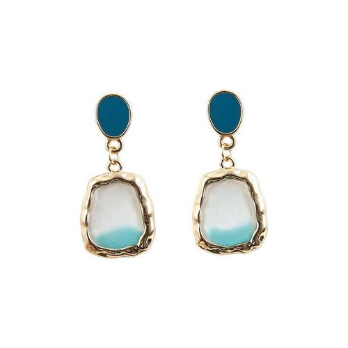 Boucles D'oreilles Pendantes De Luxe Pour Femmes, Pendentif Transparent De Couleur Bleue, Accessoires De Bijoux De Mariage, Cadeaux Pour Dames