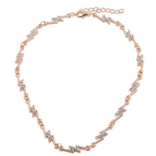 Collier Ras Du Cou À Breloque Européenne Et Américaine Pour Femmes, Chaîne De Clavicule En Cristal Doré, Bijoux À La Mode
