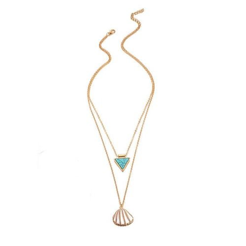 Collier Bohème Triangle En Pierre Naturelle, Pendentif En Perles, Accessoires De Mode, Charmant, Bijoux De Fête, Cadeau Pour Femmes