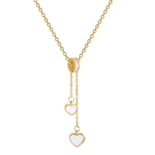 Collier En Acier Inoxydable En Forme De C¿Ur Pour Femmes, Pendentif En Cristal De Style Coréen, Bijoux De Fête