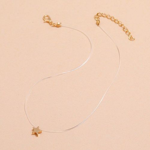 Collier Avec Pendentif En Étoile Transparent Pour Femmes, Accessoires De Fête De Mariage, Ras Du Cou, Bijoux À La Mode, Cadeau Pour Filles