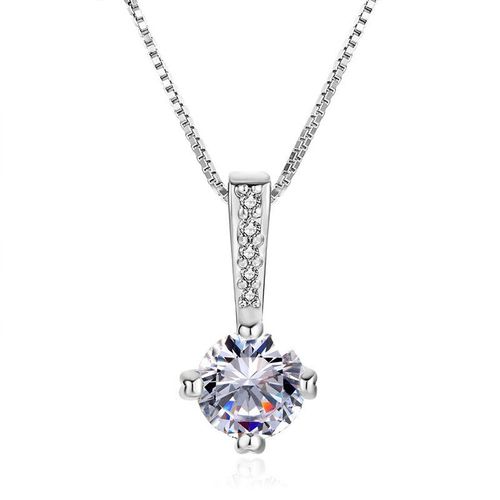 Collier À Pendentif Géométrique En Or Rose Pour Femmes, Chaîne En Cristal Zircon, À La Mode, Cadeaux Pour Filles