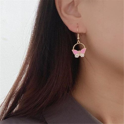 Boucles D'oreilles Papillon En Cristal Acrylique Multicolore Pour Femmes, Bijoux, Accessoires Créatifs, À La Mode, Crochet D'oreille, Exquis