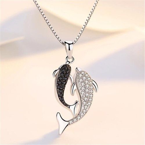 Collier Double Dauphin Argenté Pour Femmes, Chaîne De Clavicule En Cristal, Bijoux De Fête