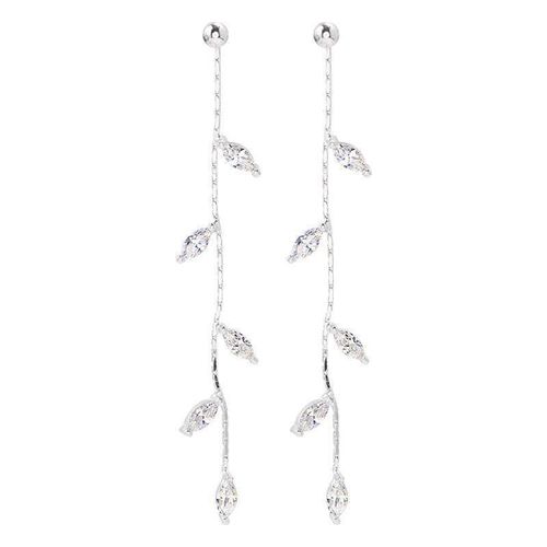 Boucles D'oreilles À Pampilles En Forme De Feuilles Pour Filles, Mode Exquise, Tendance Coréenne, Accessoires Strass, Cadeau Élégant, Bijoux De Mariage Pour Dames