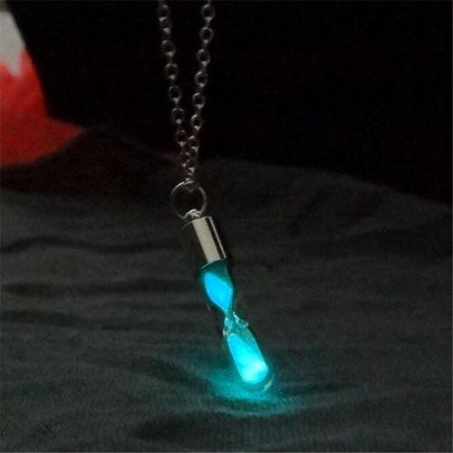 Collier Lumineux Design Créatif Pour Femmes, Pendentif En Cristal Sablier, Accessoires Nécessaires Pour Les Boîtes De Nuit Et Les Bars