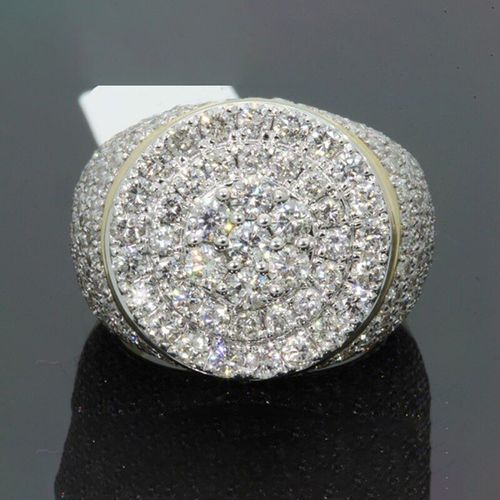 Bague Luxueuse Avec Gros Strass Pour Homme Et Femme, Accessoire De Mariage, Élégant, Doré, À La Mode, Cadeau De Fête