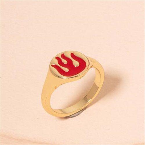 Bague En Or Pour Hommes Et Femmes, Simple, Rouge, Bleu, Flamme, Accessoires De Fête, Hip Hop, Bijoux De Rue