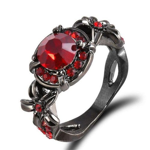 Bague De Fiançailles En Cristal Pour Femmes, Fleur, Or Rose, Élégante, Cadeau De Fête Pour La Saint-Valentin