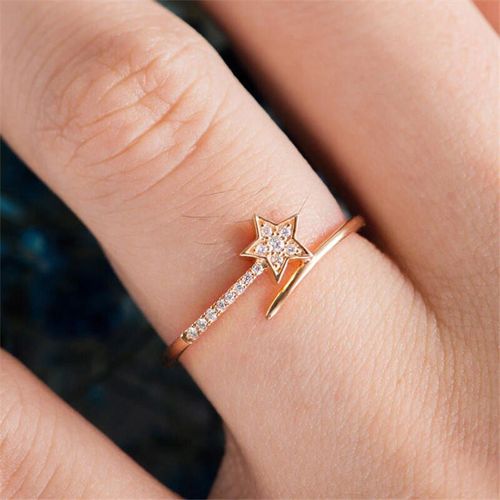 Bagues En Or Rose Pour Femmes, Bijoux Modernes Et Élégants, En Cristal Zircon, À La Mode, Cadeaux De Fête Pour Filles