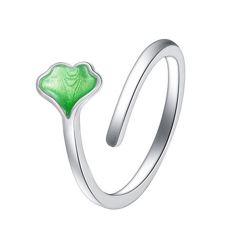 Bague En Feuille De Gingko Pour Femmes, Élégante, Simple, Rouge, Vert, Pour Couple, Charmant, Bijoux D'anniversaire De Mariage, Accessoires De Fête À La Mode, Cadeau