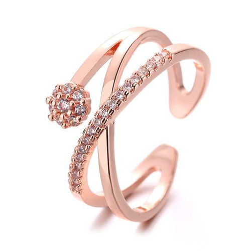 Bagues Ouvertes Et Réglables, Couleur Or Rose, À La Mode, Pour Femmes, Bijoux De Mariage Pour Filles, Cadeau De Saint Valentin