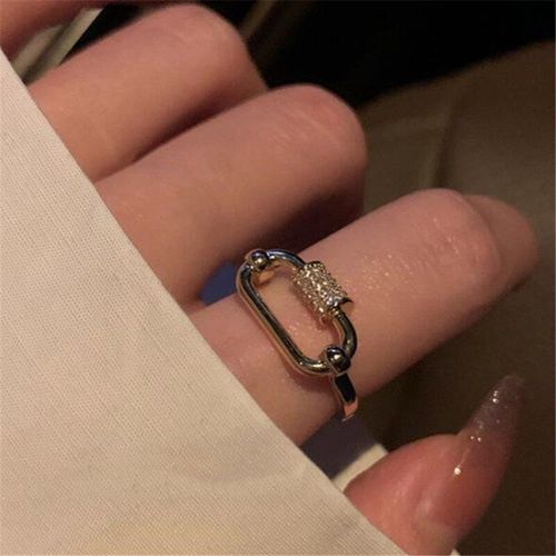 Bague En Or Et Cristal Géométrique Pour Femme, Accessoire De Mode, Créatif, Charmant, Ouvert, En Métal, Bijoux De Doigt