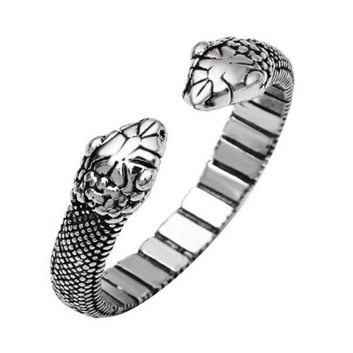 Bague En Métal En Forme De Serpent Pour Hommes Et Femmes, Style Simple Créatif, Ouverture Réglable, Couleur Or Argent, Bijoux Vintage