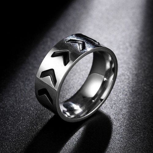 Bague Flèche En Titane Et Acier Pour Hommes, Anneau De Doigt, Couleur Argent, Punk, Bijoux De Fête, Accessoires, Cadeau