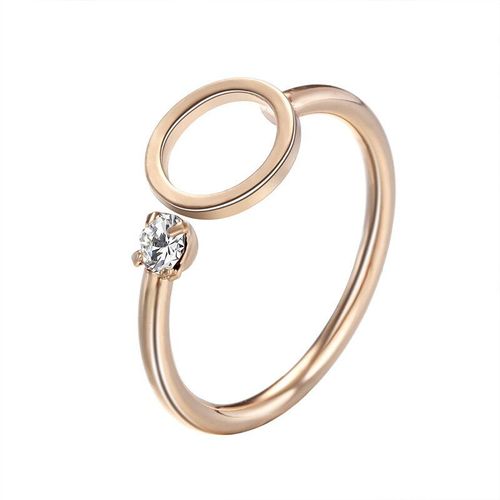 Bagues Romantiques Simples Pour Femmes, Bijoux De Fiançailles, En Cristal Zircon, Design Concis, Cadeau De Fête Élégant En Or Rose