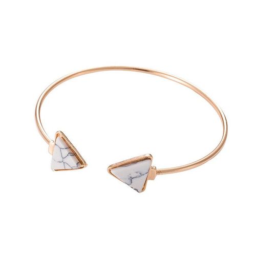 Bracelet Ouvert Géométrique En Pierre Naturelle Pour Femmes, Charmant, Doré, Accessoires, Bijoux, Cadeaux Du Nouvel An