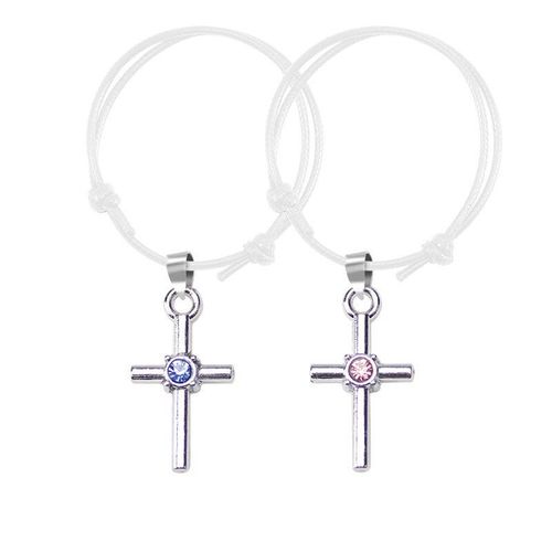 Bracelet Classique Simple Pour Hommes Et Femmes, 4 Couleurs, Rose, Bleu, Cristal, Zircon, Amoureux, Mode, Bijoux, Cadeau Pour Amis