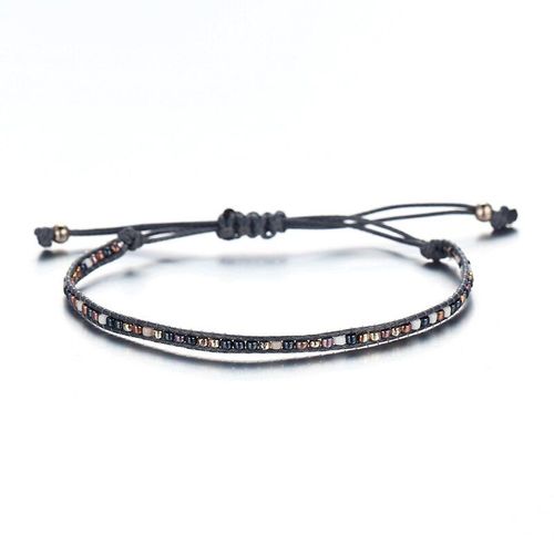Bracelet Perlé Coloré Rétro Fait À La Main Pour Hommes Et Femmes, Accessoires En Cuir Noir, Punk, Bijoux De Fête